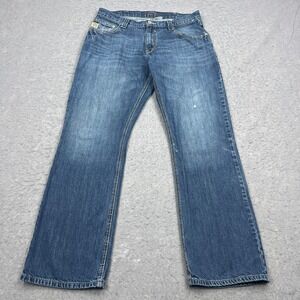 Cinch Carter 2.0‎ Jeans Mens 35x34 Blue Medium Wash Faded Bootcut Western Denim